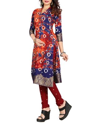 multi colored bandhani unstitched churidaar suit - 15047351 - Standard Image - 2