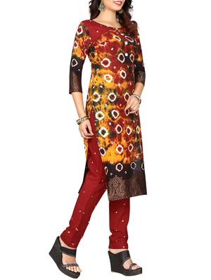 multi colored bandhani straight pant suit - 15047352 - Standard Image - 2