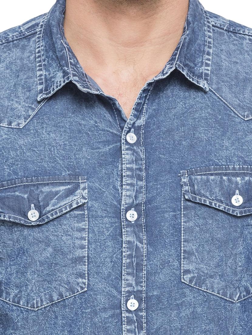 blue denim casual shirt - 15048109 - Zoom Image - 5