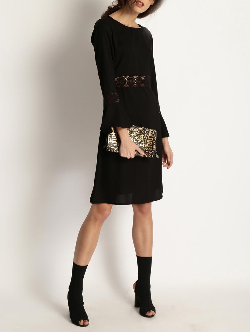 black solid a-line dress - 15048182 - Zoom Image - 2