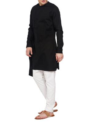 black cotton kurta pyjama set - 15048237 - Standard Image - 2
