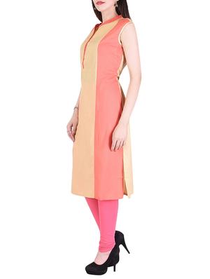 pink viscose straight kurta - 15048400 - Standard Image - 2