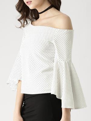 off shoulder bell sleeved top - 15049152 - Standard Image - 2