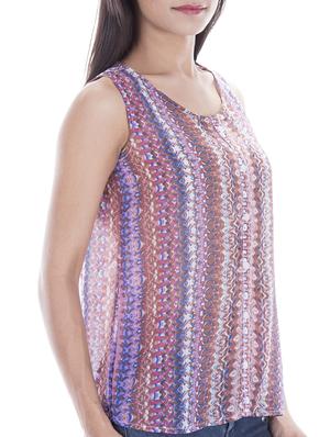 button up printed top - 15049776 - Standard Image - 2