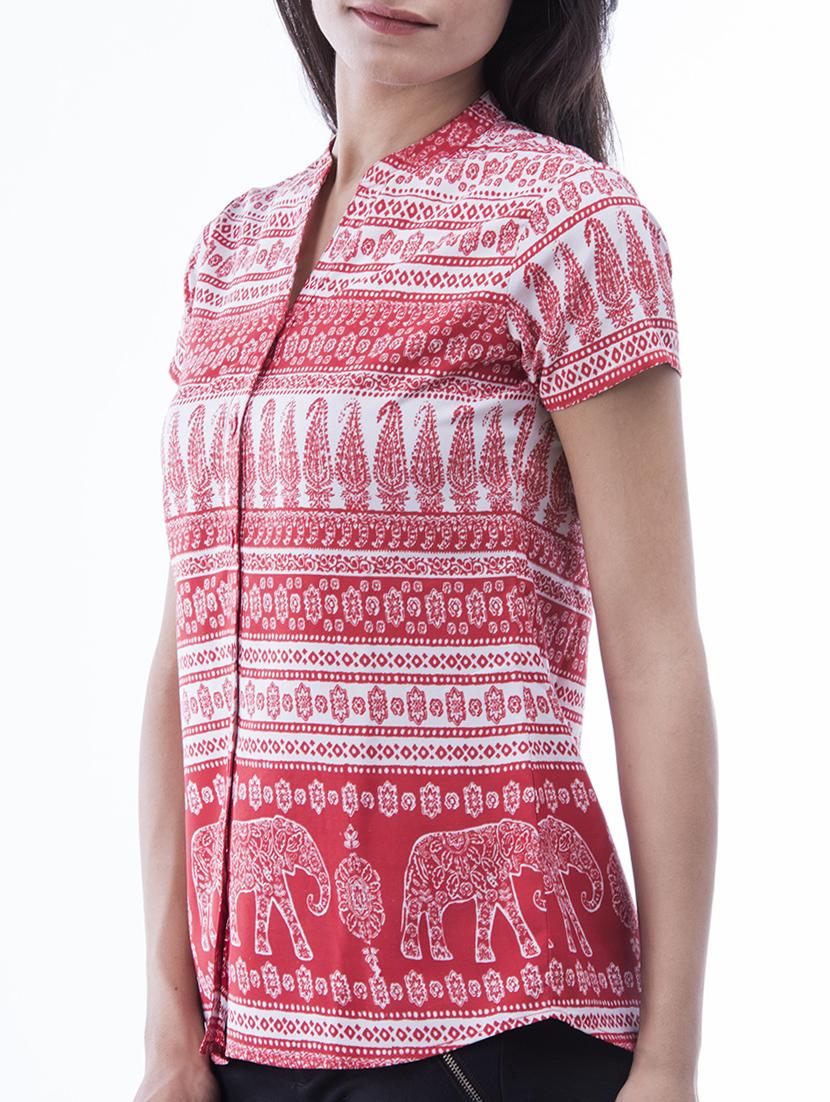 amadore blue crepe printed top - 15049784 - Zoom Image - 2