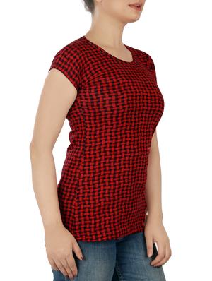 red printed cotton tee - 15050316 - Standard Image - 2