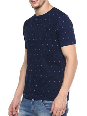 blue cotton all over print tshirt - 15054656 - Standard Image - 2