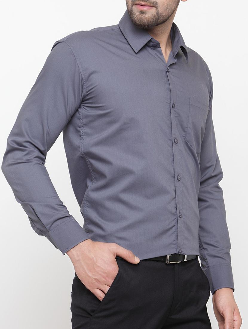 grey cotton casual shirt - 15054851 - Zoom Image - 2