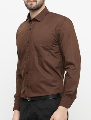 brown cotton formal shirt - 15054852 - Standard Image - 2