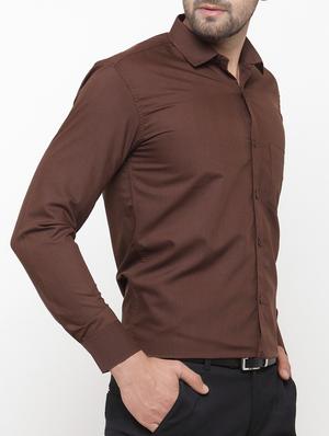 brown cotton formal shirt - 15054911 - Standard Image - 2