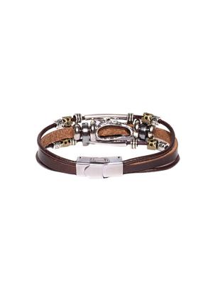 brown silver beaded bracelet - 15055165 - Standard Image - 2