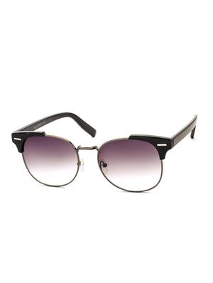 Stacle UV Protected Clubmaster Style Round Oval Unisex Sunglasses (ST19551|Violet Lens) - 15055437 - Standard Image - 2