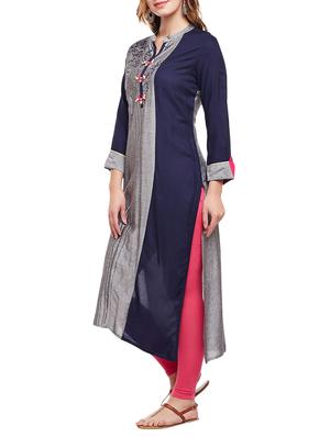straight embroidered kurta - 15056031 - Standard Image - 2