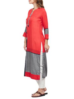 straight embroidered kurta - 15056037 - Standard Image - 2
