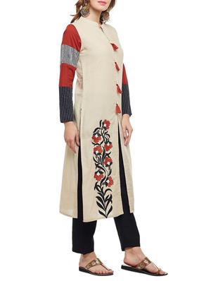 straight kurta with tassels - 15056043 - Standard Image - 2