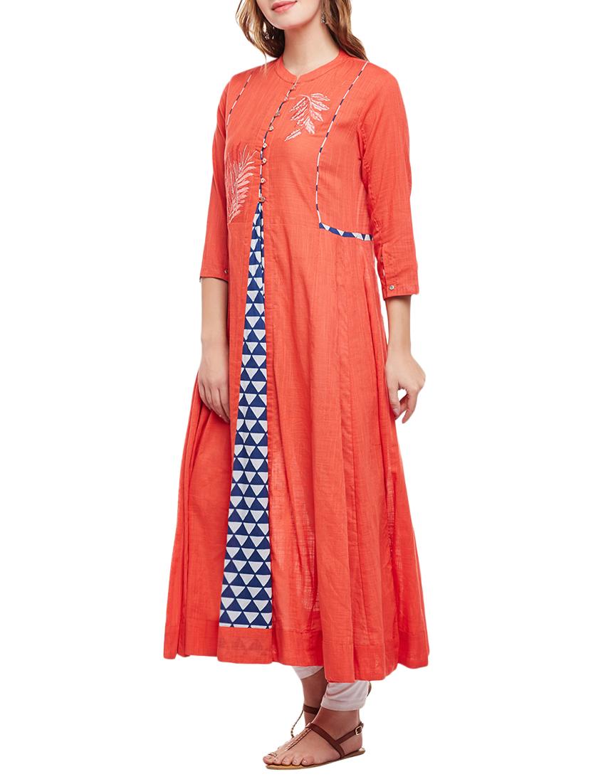 a-line embroidered kurta - 15056048 - Zoom Image - 2