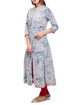white cotton a-line kurta - 15056057 - Standard Image - 2