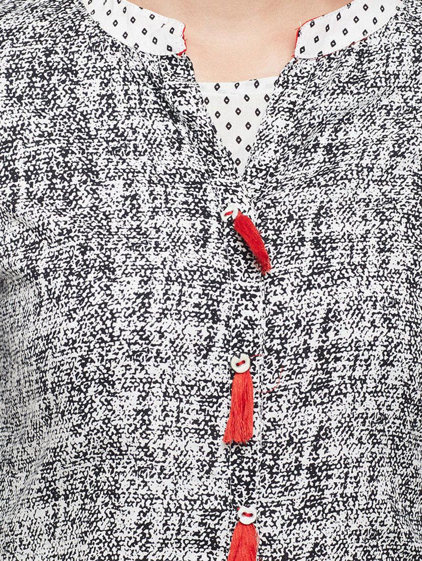 layered kurta with tassels - 15056069 - Zoom Image - 5