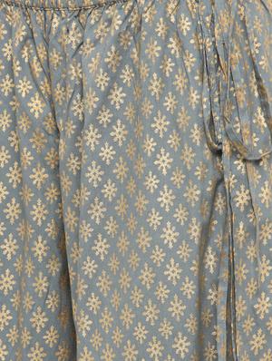 gold foil printed kurta palazzo set - 15060306 - Standard Image - 5