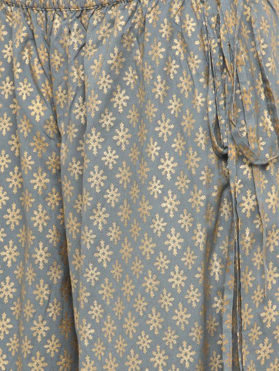 gold foil printed kurta palazzo set - 15060306 - Zoom Image - 5