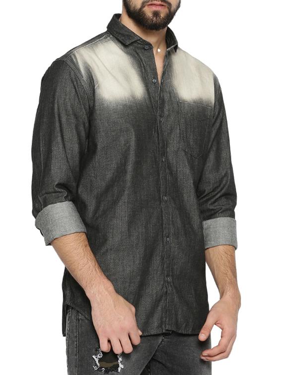 black cotton casual shirt - 15060709 - Zoom Image - 2