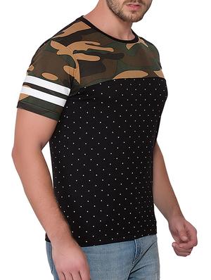 black cotton all over print t-shirt - 15060735 - Standard Image - 2