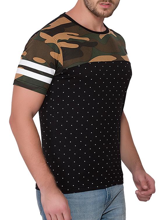 black cotton all over print t-shirt - 15060735 - Zoom Image - 2