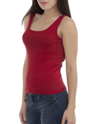 red solid cotton tank tee - 15061042 - Standard Image - 2