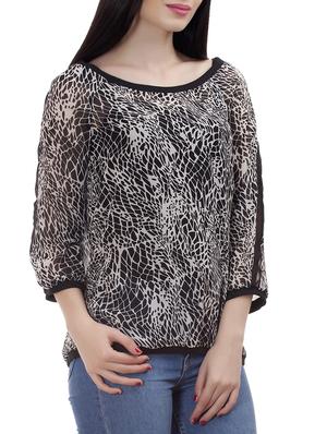 black animal printed top - 15061346 - Standard Image - 2