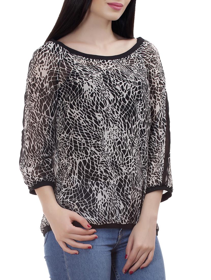 black animal printed top - 15061346 - Zoom Image - 2