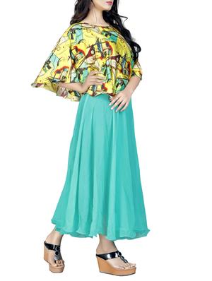 yellow printed layered maxi dress - 15063561 - Standard Image - 2