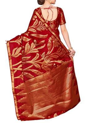red art silk kanjivaram saree with blouse - 15063669 - Standard Image - 2