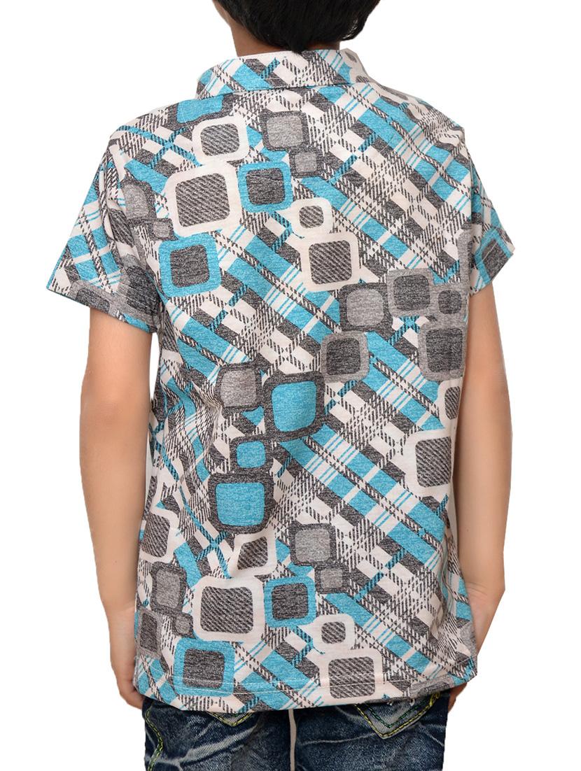 mandarin neck checkered t-shirt - 15066361 - Zoom Image - 2