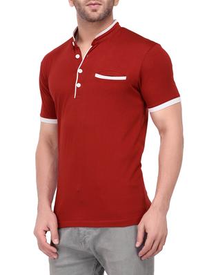 red cotton pocket t-shirt - 15066724 - Standard Image - 2
