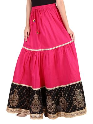 pink cotton flared skirt - 15068180 - Standard Image - 2