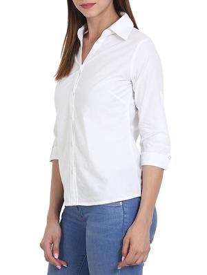 white poly crepe regular shirt - 15068537 - Standard Image - 2