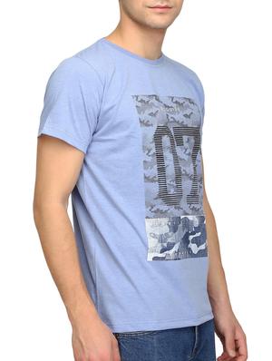 blue cotton front print tshirt - 15070917 - Standard Image - 2