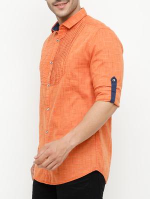 orange cotton casual shirt - 15072883 - Standard Image - 2