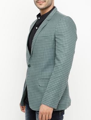green cotton casual blazer - 15073052 - Standard Image - 2