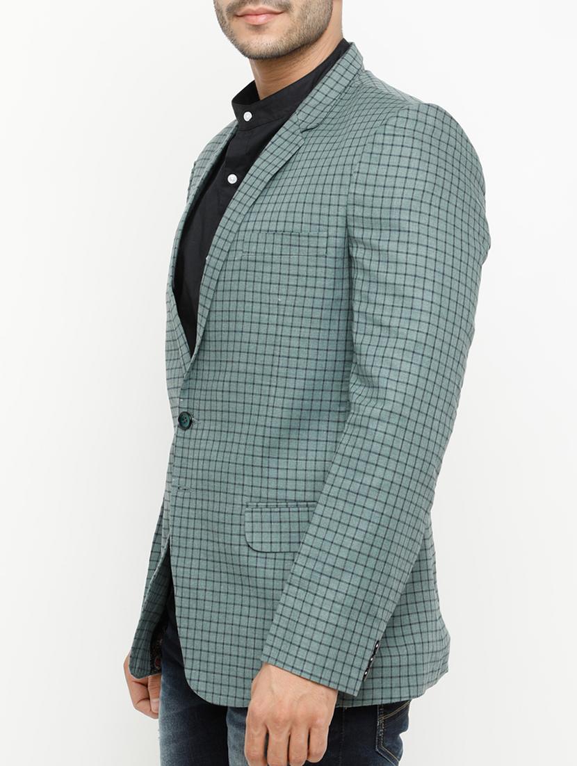 green cotton casual blazer - 15073052 - Zoom Image - 2