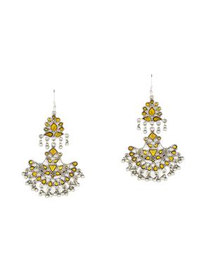 silver metal chandballi earring - 15079191 - Standard Image - 2