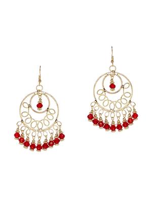 red metal drop earring - 15079541 - Standard Image - 2