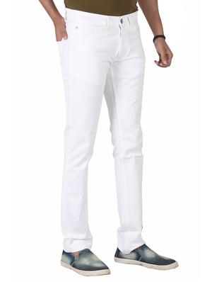 white denim plain jeans - 15080455 - Standard Image - 2