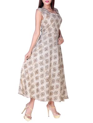 beige cotton a-line kurta - 15081338 - Standard Image - 2