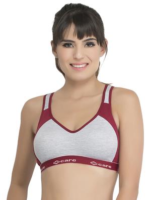 set of 3 grey solid hosery sports bra - 15082364 - Standard Image - 2