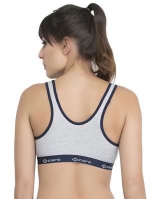 set of 3 grey solid hosery sports bra - 15082364 - Standard Image - 5