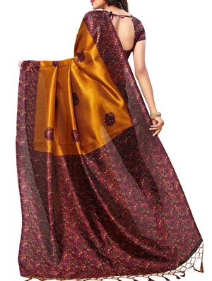 mustard art silk maheshwari saree with blouse - 15083081 - Standard Image - 2