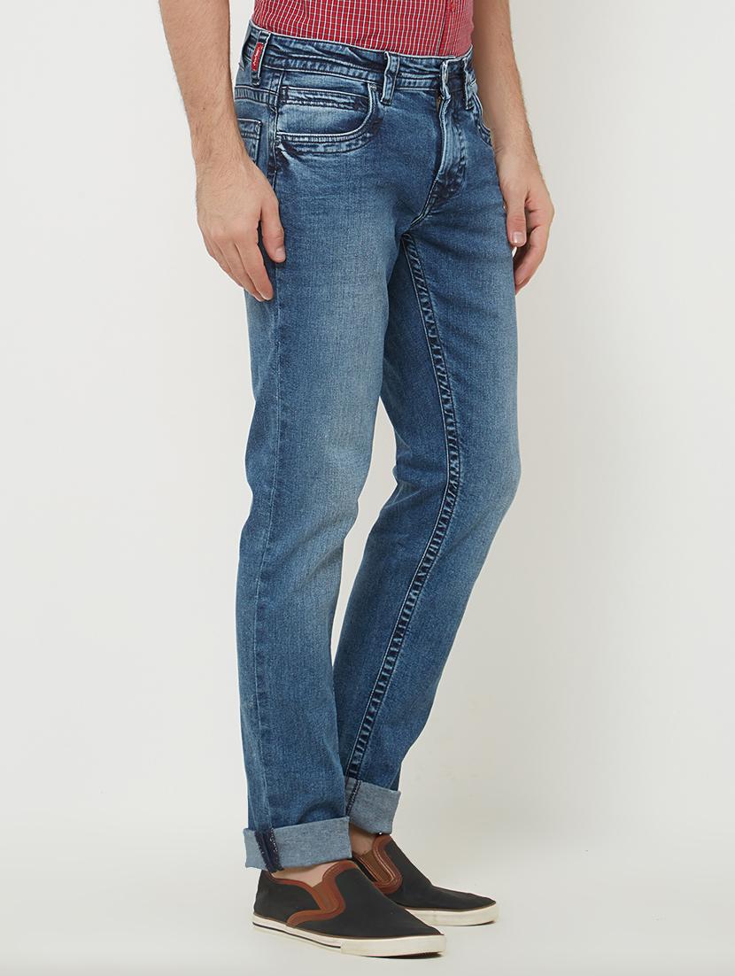 blue cotton washed jeans - 15084276 - Zoom Image - 2