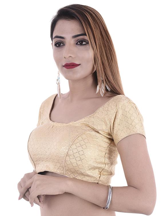 gold silk brocade blouse - 15084769 - Zoom Image - 2