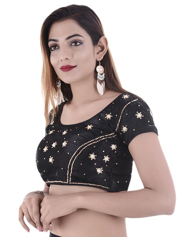 black silk embroidered blouse - 15084772 - Zoom Image - 2